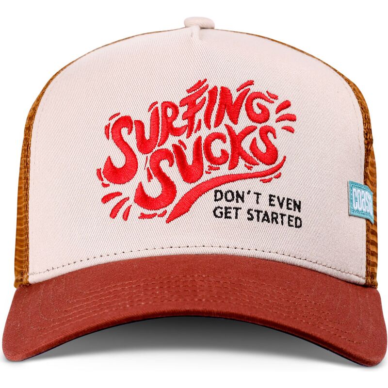 cepur-izliekta-truckeris-bruns-snapback-surfing-sucks-no-coastal