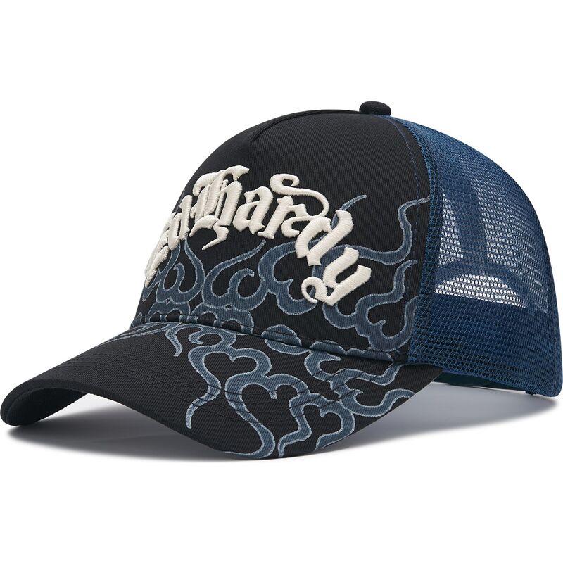cepur-izliekta-truckeris-melns-snapback-flaming-no-ed-hardy