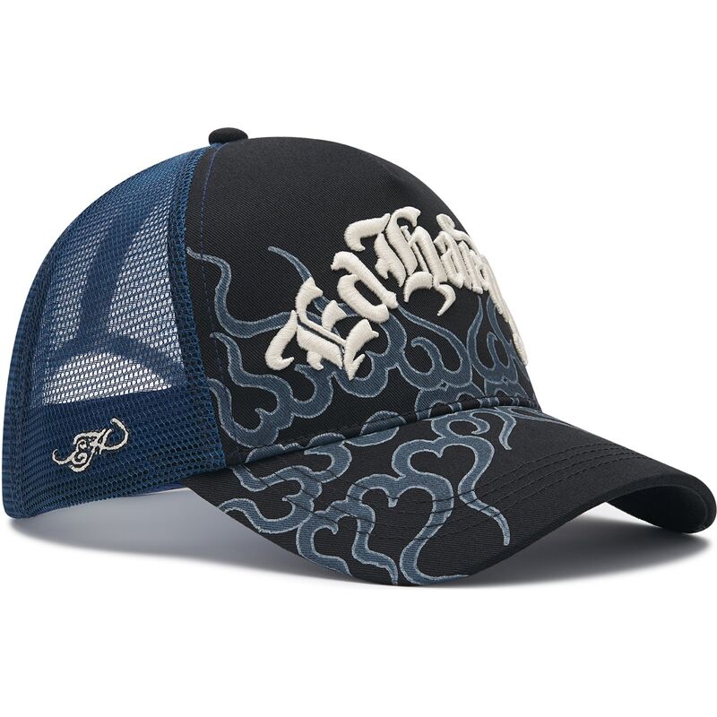 cepur-izliekta-truckeris-melns-snapback-flaming-no-ed-hardy