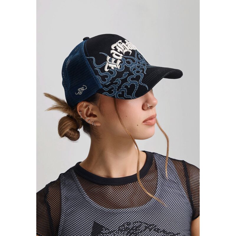 cepur-izliekta-truckeris-melns-snapback-flaming-no-ed-hardy