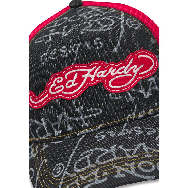 cepur-izliekta-truckeris-melns-snapback-don-denim-no-ed-hardy