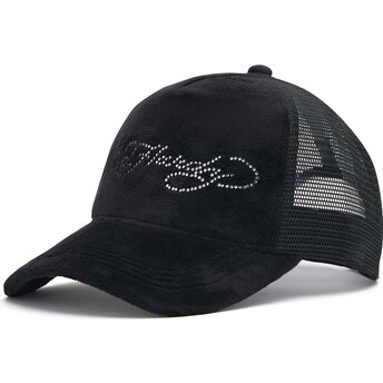 Cepur izliekta truckeris melns snapback Core Silver Diamante Velour no Ed Hardy