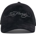 cepur-izliekta-truckeris-melns-snapback-core-silver-diamante-velour-no-ed-hardy