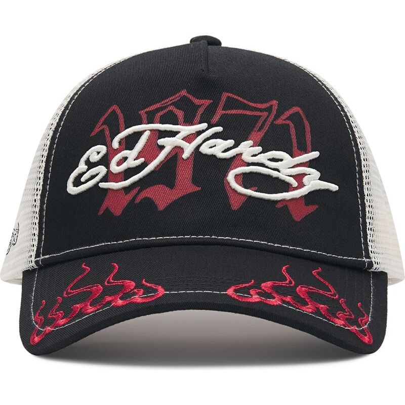 cepur-izliekta-truckeris-melns-snapback-1971-no-ed-hardy
