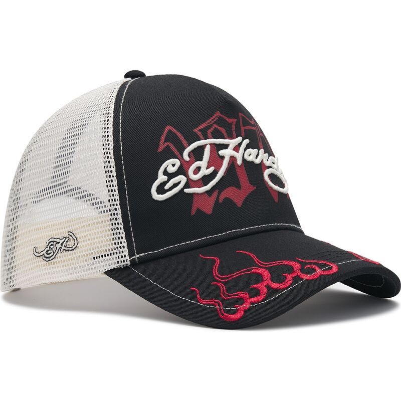cepur-izliekta-truckeris-melns-snapback-1971-no-ed-hardy
