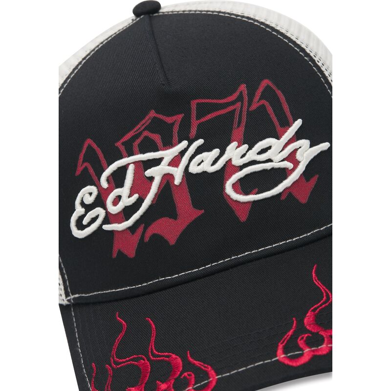 cepur-izliekta-truckeris-melns-snapback-1971-no-ed-hardy