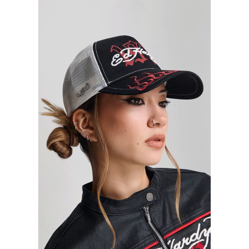 cepur-izliekta-truckeris-melns-snapback-1971-no-ed-hardy