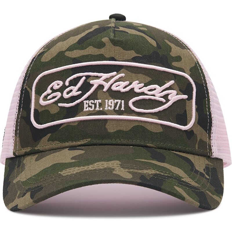 cepur-izliekta-truckeris-maskesanas-snapback-rosa-1971-no-ed-hardy cepur-izliekta-truckeris-maskesanas-snapback-rosa-1971-no-ed-hardy
