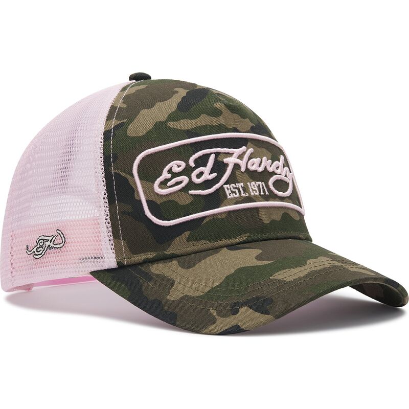cepur-izliekta-truckeris-maskesanas-snapback-rosa-1971-no-ed-hardy cepur-izliekta-truckeris-maskesanas-snapback-rosa-1971-no-ed-hardy