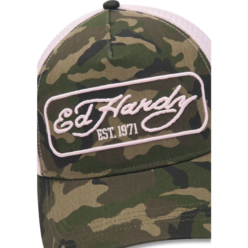 cepur-izliekta-truckeris-maskesanas-snapback-rosa-1971-no-ed-hardy cepur-izliekta-truckeris-maskesanas-snapback-rosa-1971-no-ed-hardy