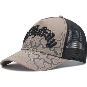 Cepur izliekta truckeris pelēks snapback Flaming no Ed Hardy