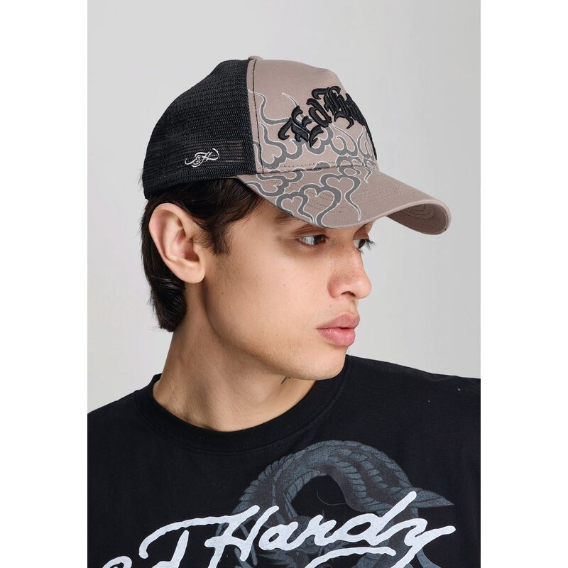 cepur-izliekta-truckeris-peleks-snapback-flaming-no-ed-hardy