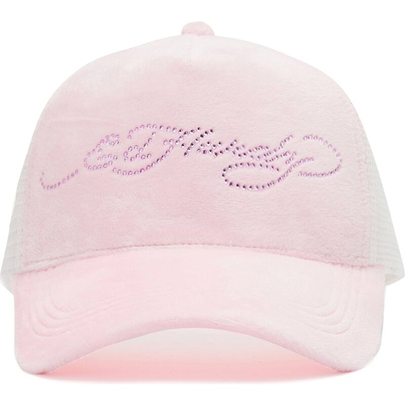 cepur-izliekta-truckeris-roza-snapback-diamante-velour-no-ed-hardy