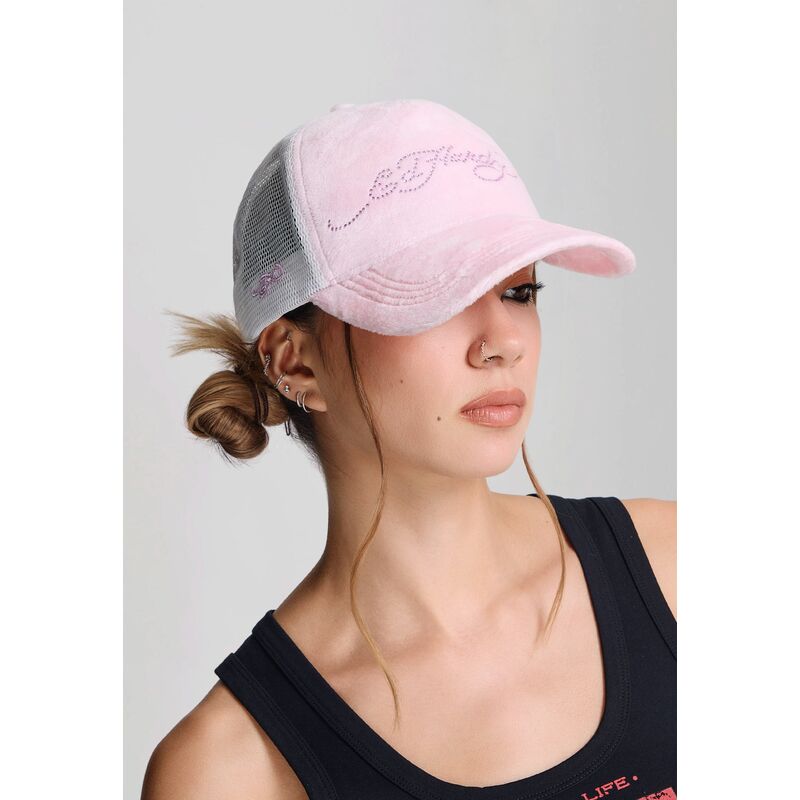 cepur-izliekta-truckeris-roza-snapback-diamante-velour-no-ed-hardy