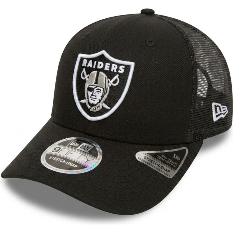cepur-izliekta-truckeris-melns-snapback-9seventy-stretch-snap-team-no-las-vegas-raiders-nfl-no-new-era