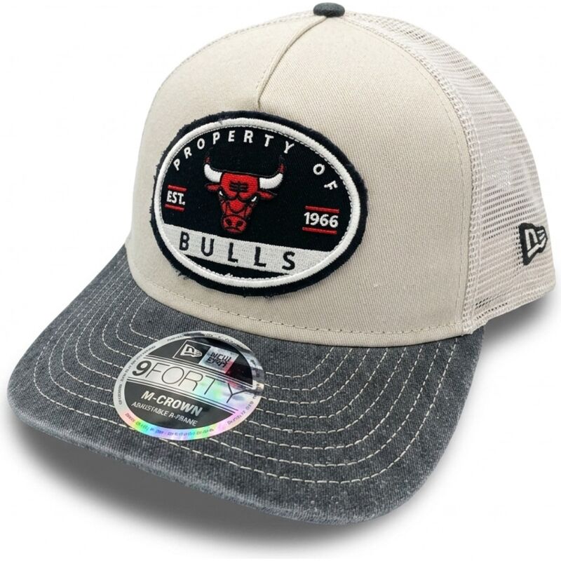 cepur-izliekta-truckeris-bess-snapback-9forty-m-crown-a-frame-fray-no-chicago-bulls-nba-no-new-era