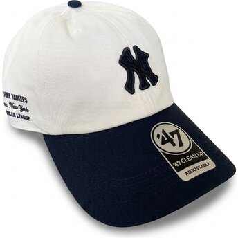 Cepur izliekta bēšs regulējams Clean Up Contemporary Two Tone no New York Yankees MLB no 47 Brand