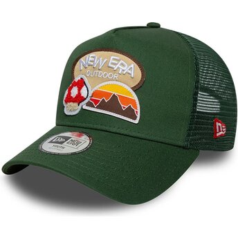 Cepur izliekta truckeris zaļš snapback bērniem A Frame Outdoor no New Era