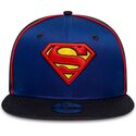 cepur-plakana-zils-snapback-berniem-9fifty-piping-no-superman-dc-comics-no-new-era