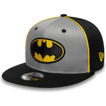 Cepur plakana pelēks snapback bērniem 9FIFTY Piping no Batman DC Comics no New Era