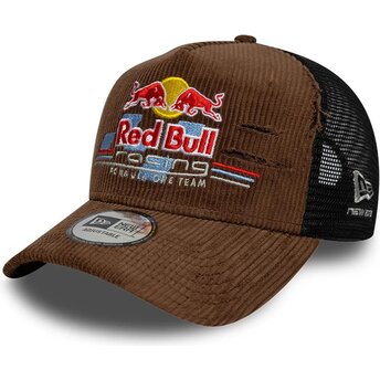 Cepur izliekta truckeris brūns snapback A Frame Distressed Cord no Red Bull Racing Formula 1 no New Era