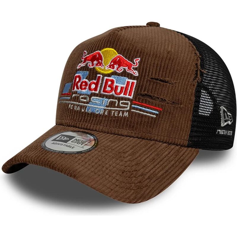 cepur-izliekta-truckeris-bruns-snapback-a-frame-distressed-cord-no-red-bull-racing-formula-1-no-new-era