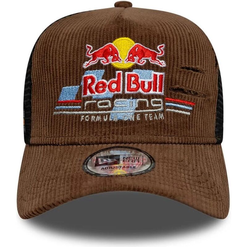 cepur-izliekta-truckeris-bruns-snapback-a-frame-distressed-cord-no-red-bull-racing-formula-1-no-new-era