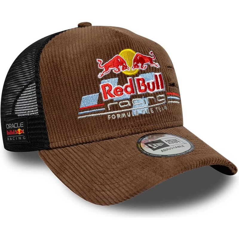 cepur-izliekta-truckeris-bruns-snapback-a-frame-distressed-cord-no-red-bull-racing-formula-1-no-new-era