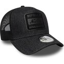 cepur-izliekta-truckeris-melns-snapback-a-frame-patch-denim-no-new-era