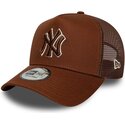 cepur-izliekta-truckeris-bruns-snapback-e-frame-outline-no-new-york-yankees-mlb-no-new-era