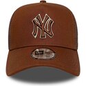 cepur-izliekta-truckeris-bruns-snapback-e-frame-outline-no-new-york-yankees-mlb-no-new-era