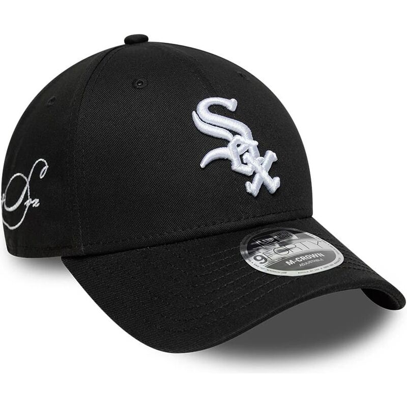 cepur-izliekta-melns-snapback-9forty-m-crown-side-script-no-chicago-white-sox-mlb-no-new-era
