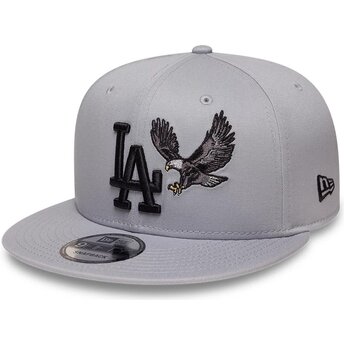 Cepur plakana pelēks snapback 9FIFTY Outdoor Icon no Los Angeles Dodgers MLB no New Era