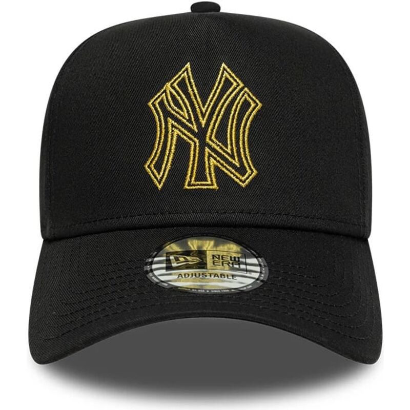 cepur-izliekta-melns-snapback-dorado-e-frame-metallic-outline-no-new-york-yankees-mlb-no-new-era