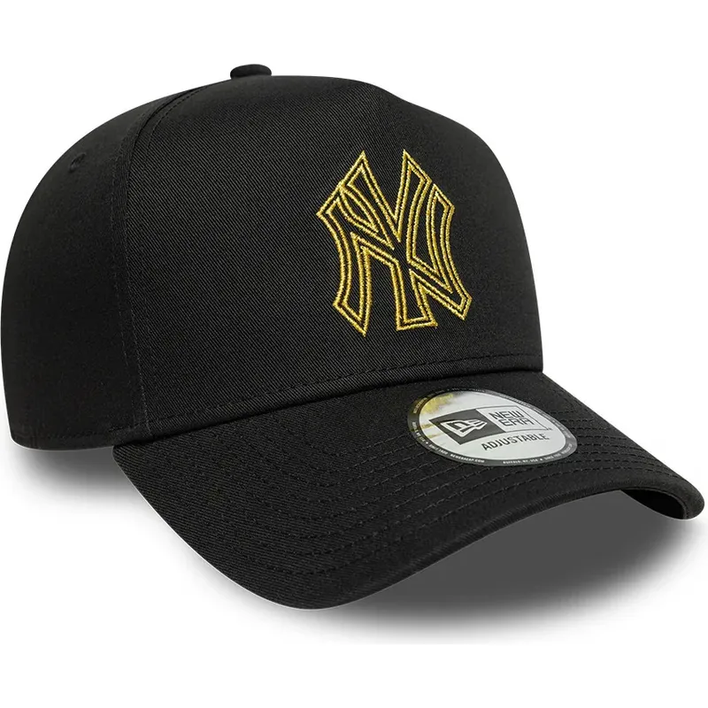 cepur-izliekta-melns-snapback-dorado-e-frame-metallic-outline-no-new-york-yankees-mlb-no-new-era