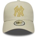 cepur-izliekta-bess-snapback-dorado-e-frame-metallic-outline-no-new-york-yankees-mlb-no-new-era