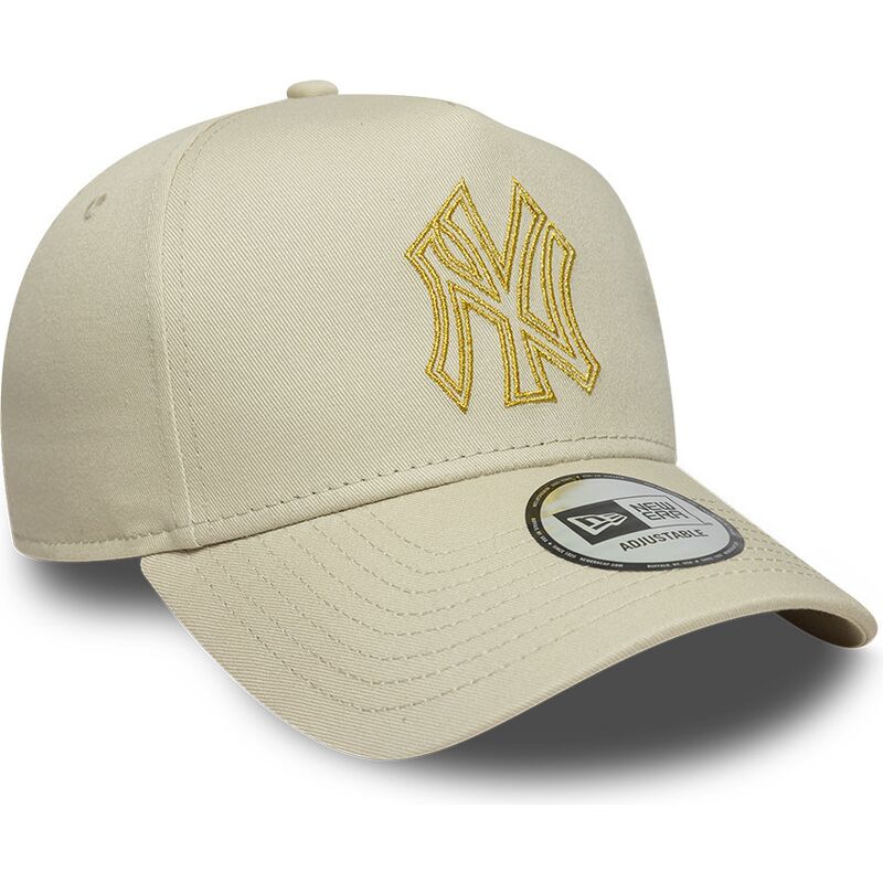 cepur-izliekta-bess-snapback-dorado-e-frame-metallic-outline-no-new-york-yankees-mlb-no-new-era