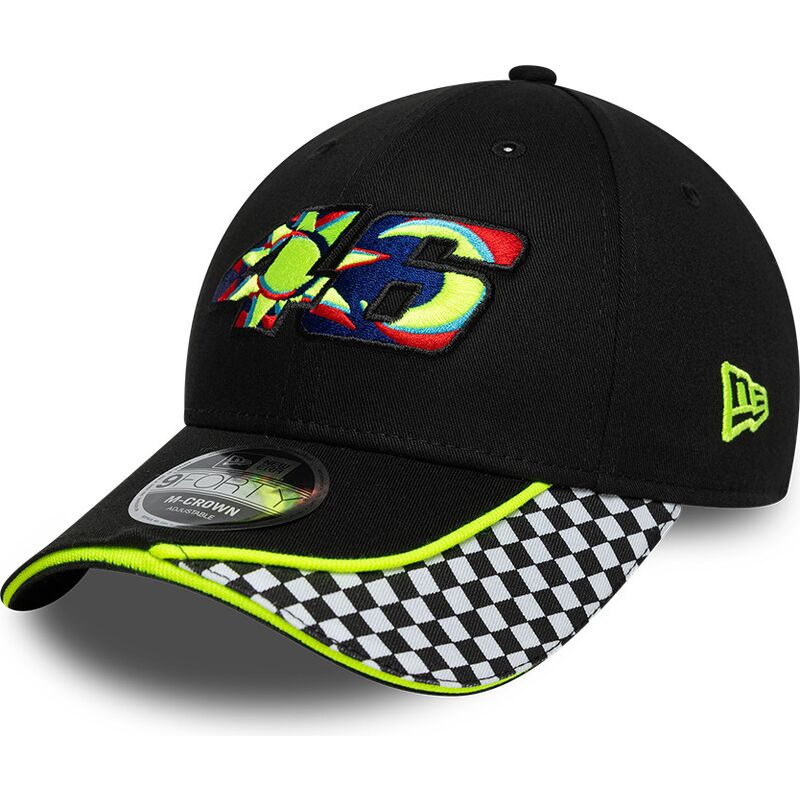 cepur-izliekta-melns-regulejams-9forty-m-crown-check-no-valentino-rossi-vr46-motogp-no-new-era