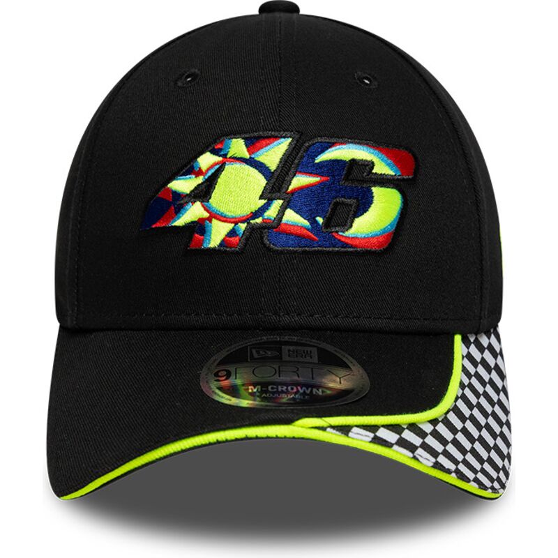 cepur-izliekta-melns-regulejams-9forty-m-crown-check-no-valentino-rossi-vr46-motogp-no-new-era