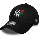 cepur-izliekta-melns-regulejams-9forty-flower-icon-no-new-york-yankees-mlb-no-new-era