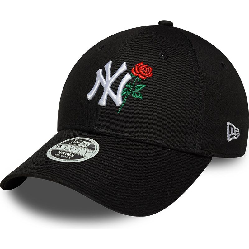 cepur-izliekta-melns-regulejams-9forty-flower-icon-no-new-york-yankees-mlb-no-new-era