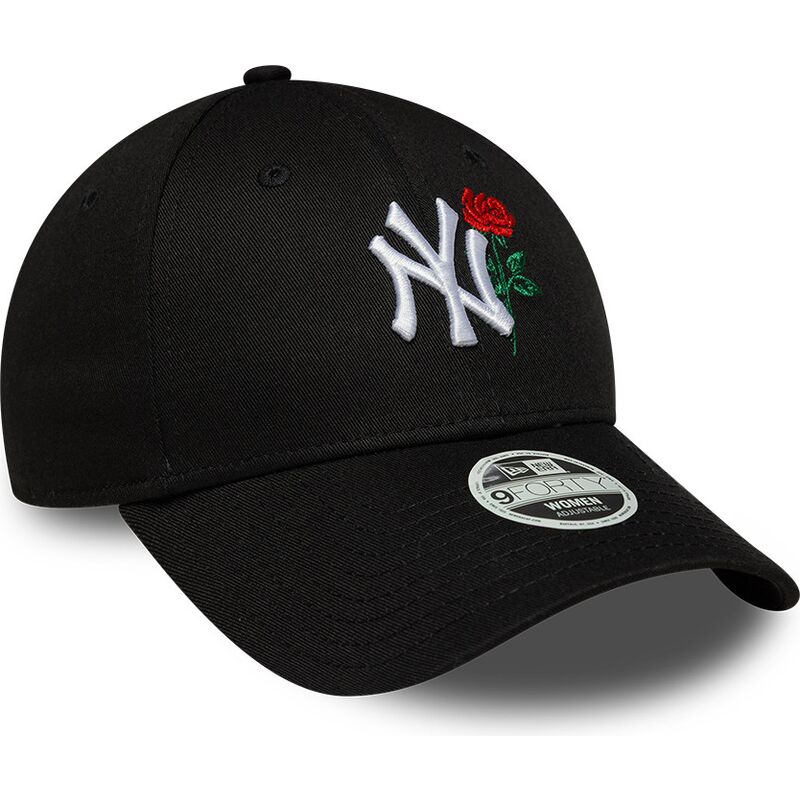 cepur-izliekta-melns-regulejams-9forty-flower-icon-no-new-york-yankees-mlb-no-new-era