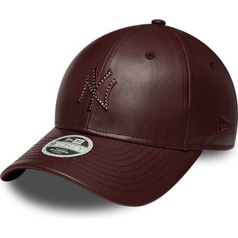 Cepur izliekta brūns snapback 9FORTY M-Crown PU Diamante no New York Yankees MLB no New Era