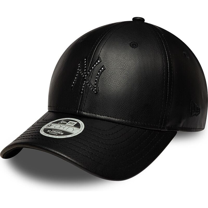 cepur-izliekta-melns-snapback-9forty-m-crown-pu-diamante-no-new-york-yankees-mlb-no-new-era
