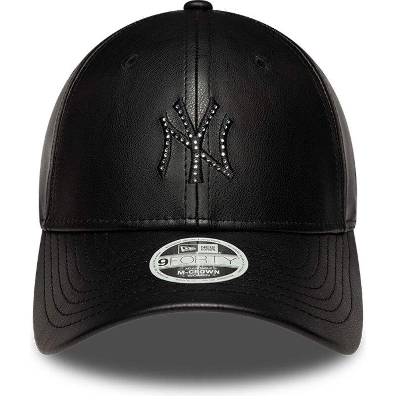 cepur-izliekta-melns-snapback-9forty-m-crown-pu-diamante-no-new-york-yankees-mlb-no-new-era