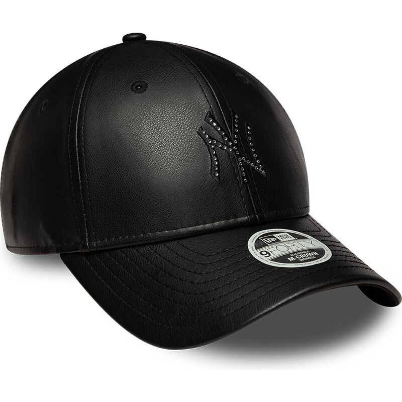 cepur-izliekta-melns-snapback-9forty-m-crown-pu-diamante-no-new-york-yankees-mlb-no-new-era