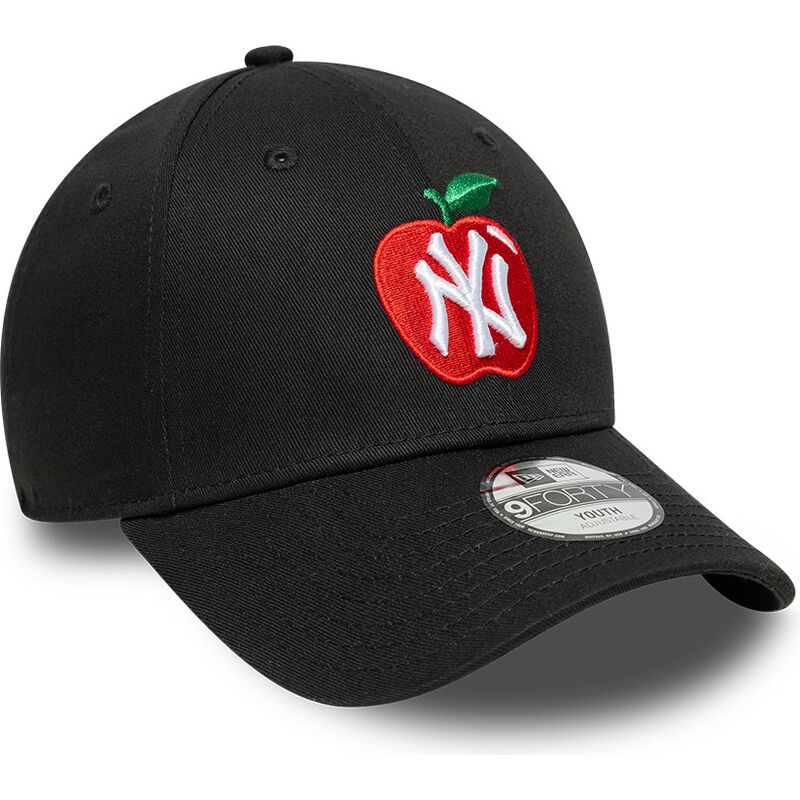 cepur-izliekta-melns-regulejams-berniem-9forty-fruit-icon-apple-no-new-york-yankees-mlb-no-new-era