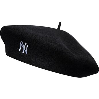 Beret melns Wool Script no New York Yankees MLB no New Era