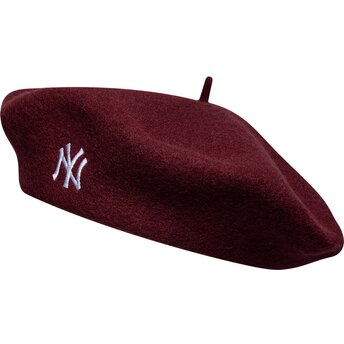Beret sarkans Wool Script no New York Yankees MLB no New Era