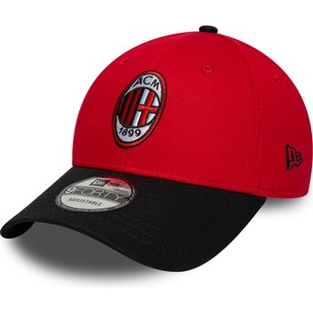 Cepur izliekta sarkans regulējams 9FORTY Contrast no AC Milan Serie A no New Era